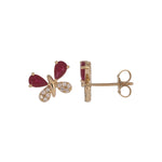 Load image into Gallery viewer, CE97265RU5X3. 14K Solid Gold Ruby Butterfly Studs