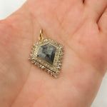 Load image into Gallery viewer, 14K Solid Gold Diamond and Fancy Diamond Rhomb Charm. KG82B
