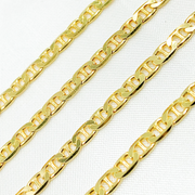 Y65GP. Gold Plated 925 Sterling Silver Flat Marina Chain