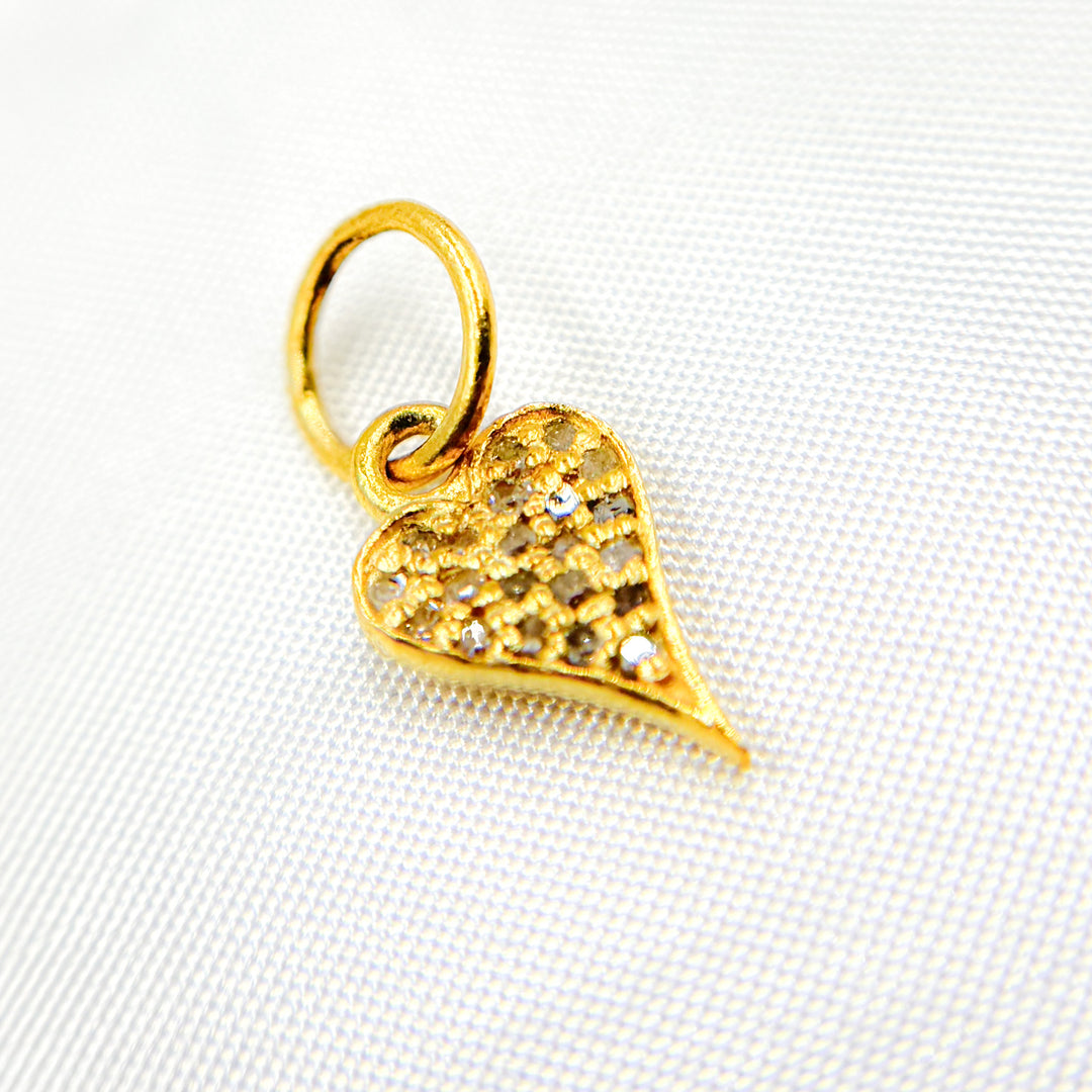 DC125. Diamond Sterling Silver Heart Charm