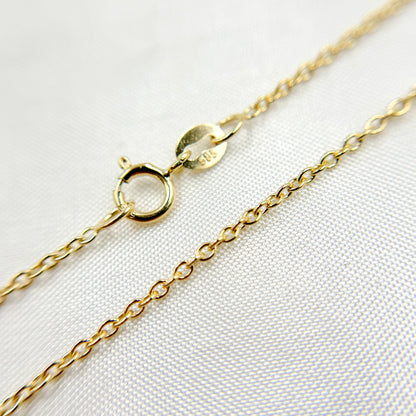 14K Solid Gold Cable Link Chain