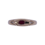 Load image into Gallery viewer, CR97280RU5X3. 14K Solid Gold Diamond and Ruby Ring