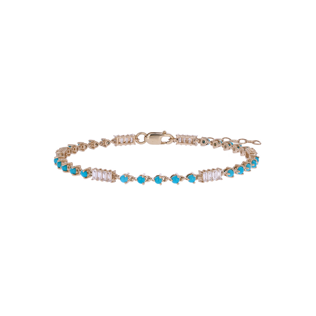 BFH61078. 14K Solid Gold Diamond and Gemstone Fancy Bracelet
