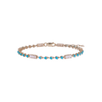 Load image into Gallery viewer, BFH61078TQ. 14K Solid Gold Diamond and Turquoise Fancy Bracelet