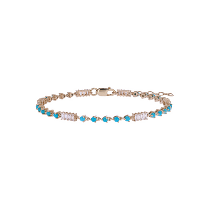 BFH61078. 14K Solid Gold Diamond and Gemstone Fancy Bracelet