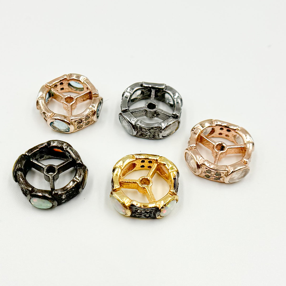 Silver Spacer Bead with Gemstone