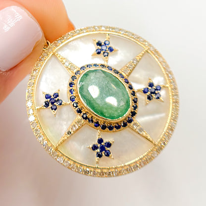 Buy Solid Gold Compass Round Pendants