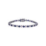 Load image into Gallery viewer, BTQ65027. 14k Solid Gold Diamond and Blue Sapphire Bracelet