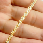 Load image into Gallery viewer, 925 Sterling Silver &amp; Gold Plated Flat Wheat Necklace. 0502213SGNecklace
