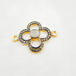 Load image into Gallery viewer, DC911. Diamond Sterling Silver Flower Connector with Gemstone

