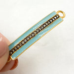 Load image into Gallery viewer, DC514A. Diamond Sterling Silver Rectangle Enamel Connector
