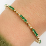 Load image into Gallery viewer, BNZ68568. 14K Solid Yellow Gold Gemstone Bangle