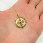 Load image into Gallery viewer, DC898. Diamond &amp; Sterling Silver Round Flower Pendant with Gemstone
