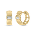 Load image into Gallery viewer, EHD57170. 14K Solid Gold Diamond Hoop Earrings