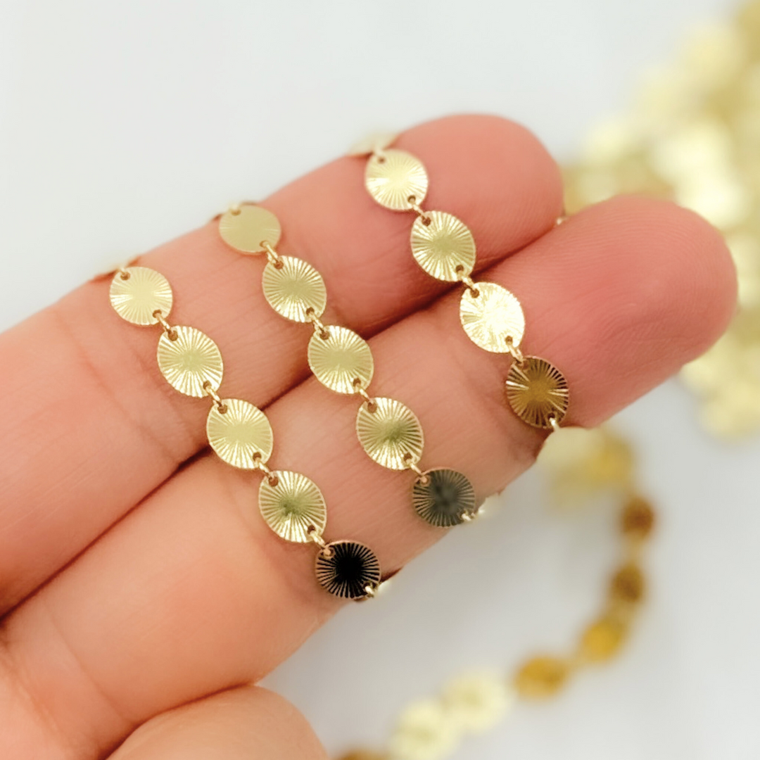 Gold Plated 925 Sterling Silver Textured Oval Chains
