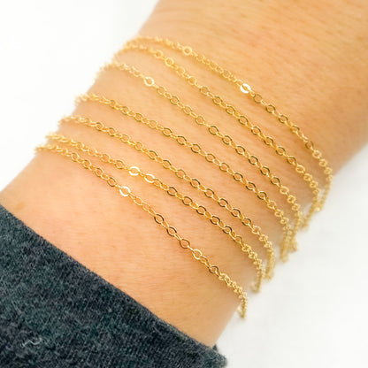 Gold-Filled Flat Oval Link Chain