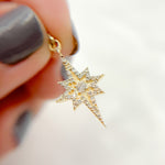 Load image into Gallery viewer, 14k Solid Gold Diamond and Ruby Star Charm. GDP186
