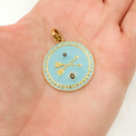 Load image into Gallery viewer, DP558A. Diamond Sterling Silver Round Enamel Pendant
