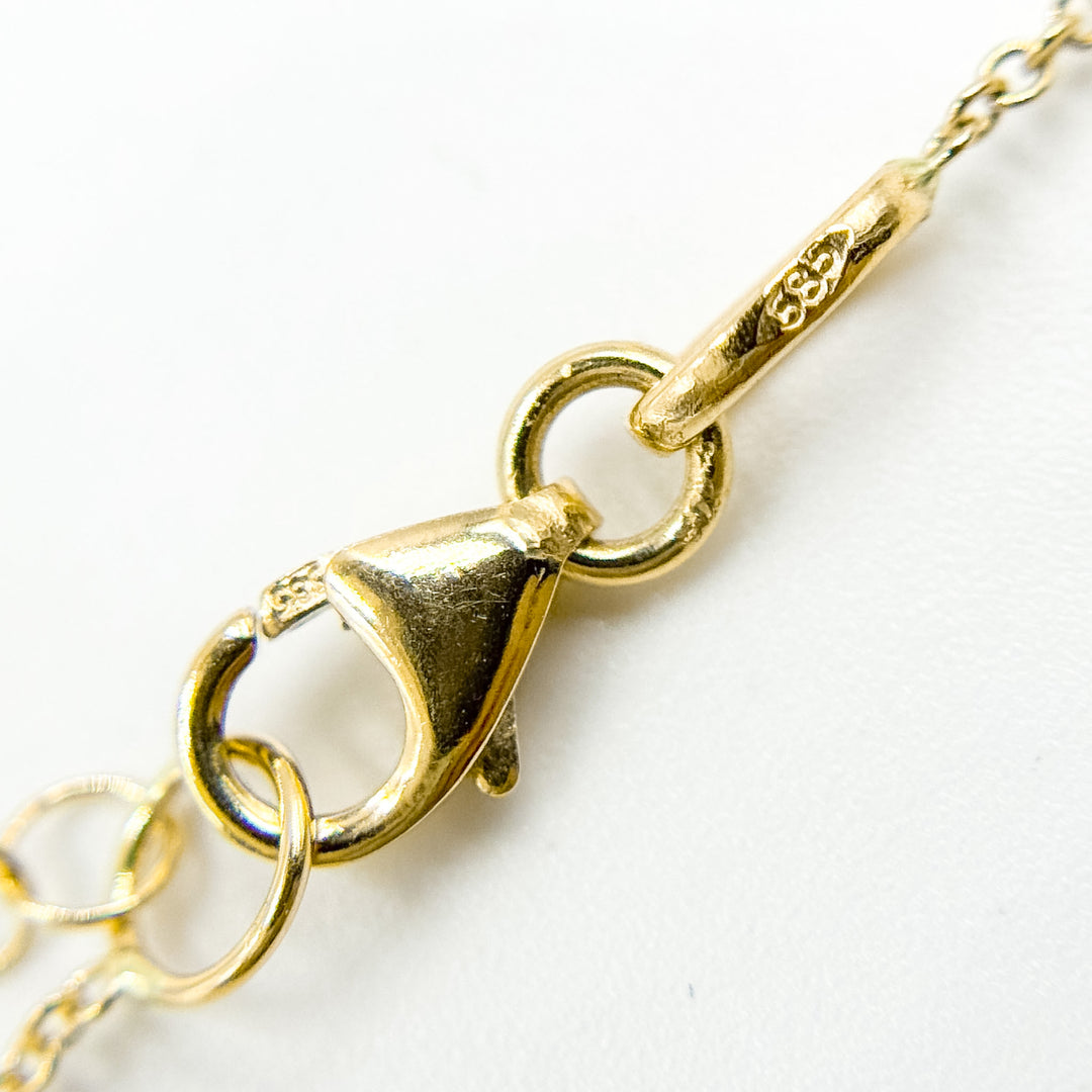 NK/BR5085. 14k Solid Yellow Gold Rhomb Link Necklace