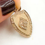 Load image into Gallery viewer, DP250. Diamond &amp; Sterling Silver Shield Shape Pendant
