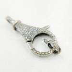 Load image into Gallery viewer, DC646. Pave Diamond &amp; 925 Sterling Silver Black Rhodium Round Trigger Clasp.
