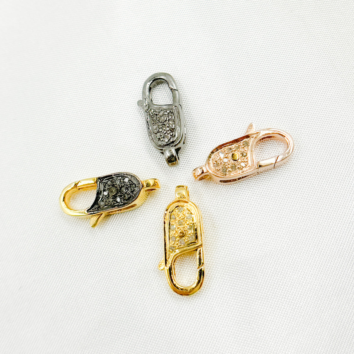 DC615. Diamond Sterling Silver Lobster Clasp