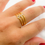 Load image into Gallery viewer, DR034. Diamond Sterling Silver Gold Plated Ring
