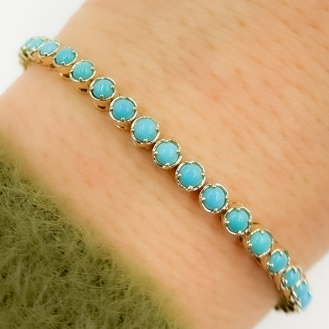 BFZ61278TQ. 14K Solid Gold Turquoise Bracelet