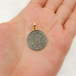 Load image into Gallery viewer, DP039. Diamond Sterling Silver Round Pendant
