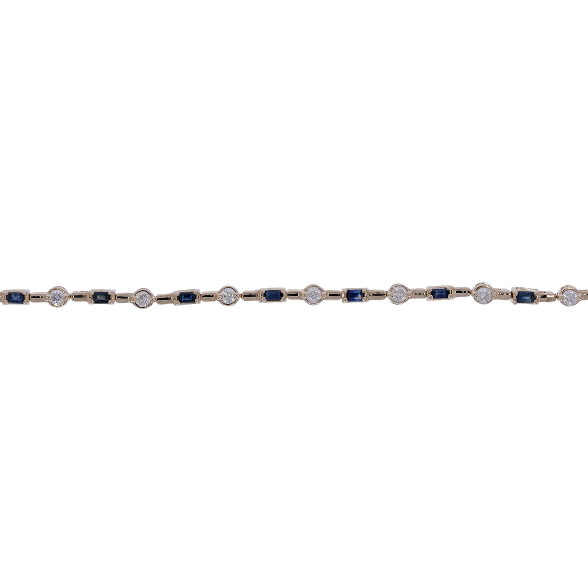 BFH60606. 14K Solid Gold Diamond and Gmestone Fancy Bracelet