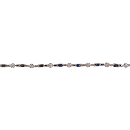 BFH60606. 14K Solid Gold Diamond and Gmestone Fancy Bracelet