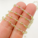 Load image into Gallery viewer, PER6. Peridot Gemstone Sterling Silver Wire Chain
