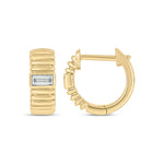 Load image into Gallery viewer, EHD57170. 14K Solid Gold Diamond Hoop Earrings