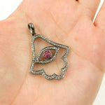 Load image into Gallery viewer, DP042. Diamond &amp; Sterling Silver Hamsa Pendant
