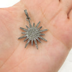 Load image into Gallery viewer, DP280. Diamond Sterling Silver Sun Pendant
