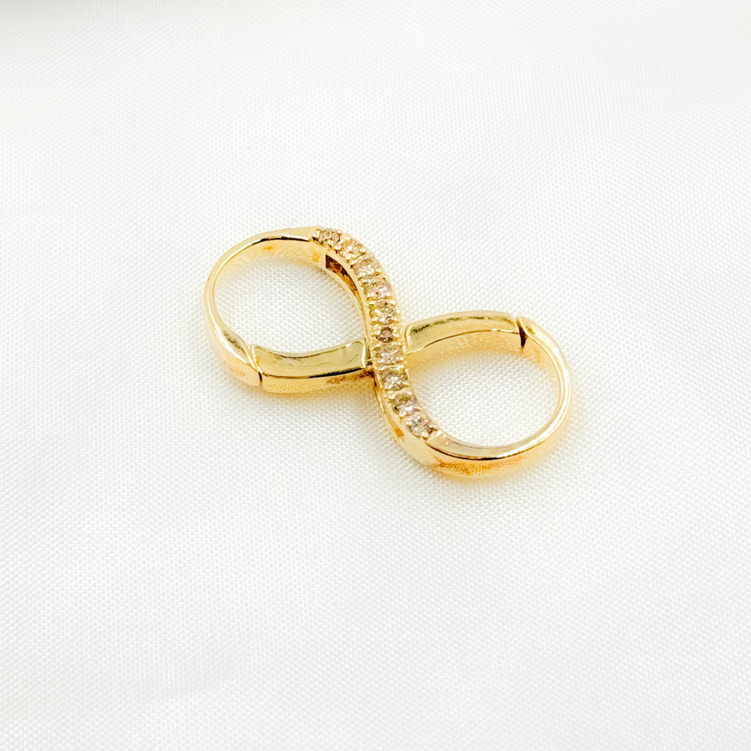 14K Solid Gold Infinity Charm with Diamonds. GDP454