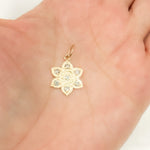 Load image into Gallery viewer, GDP234. 14K Solid Gold Diamond Flower Charm
