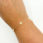Load image into Gallery viewer, BRSET419/L. 14k Solid Yellow Gold Star Link Bracelet