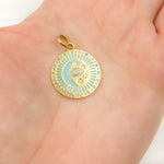 Load image into Gallery viewer, DP828A. Diamond Sterling Silver Round Fancy Enamel Pendant
