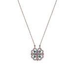Load image into Gallery viewer, NFG72911EM. 14k Solid Gold Diamond and Emerald Fancy Necklace