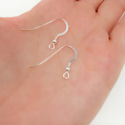 White Sterling Silver Ball Ear Wire
