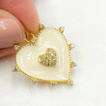 Load image into Gallery viewer, DP829A. Diamond Sterling Silver Heart Enamel Pendant
