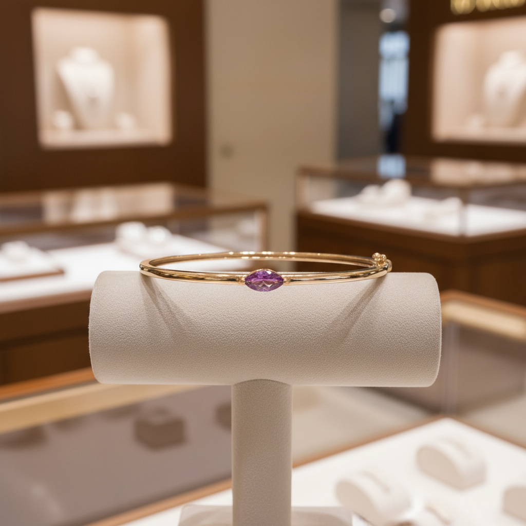 CB97291PS9X5.  14K Pink Sapphire Bangle