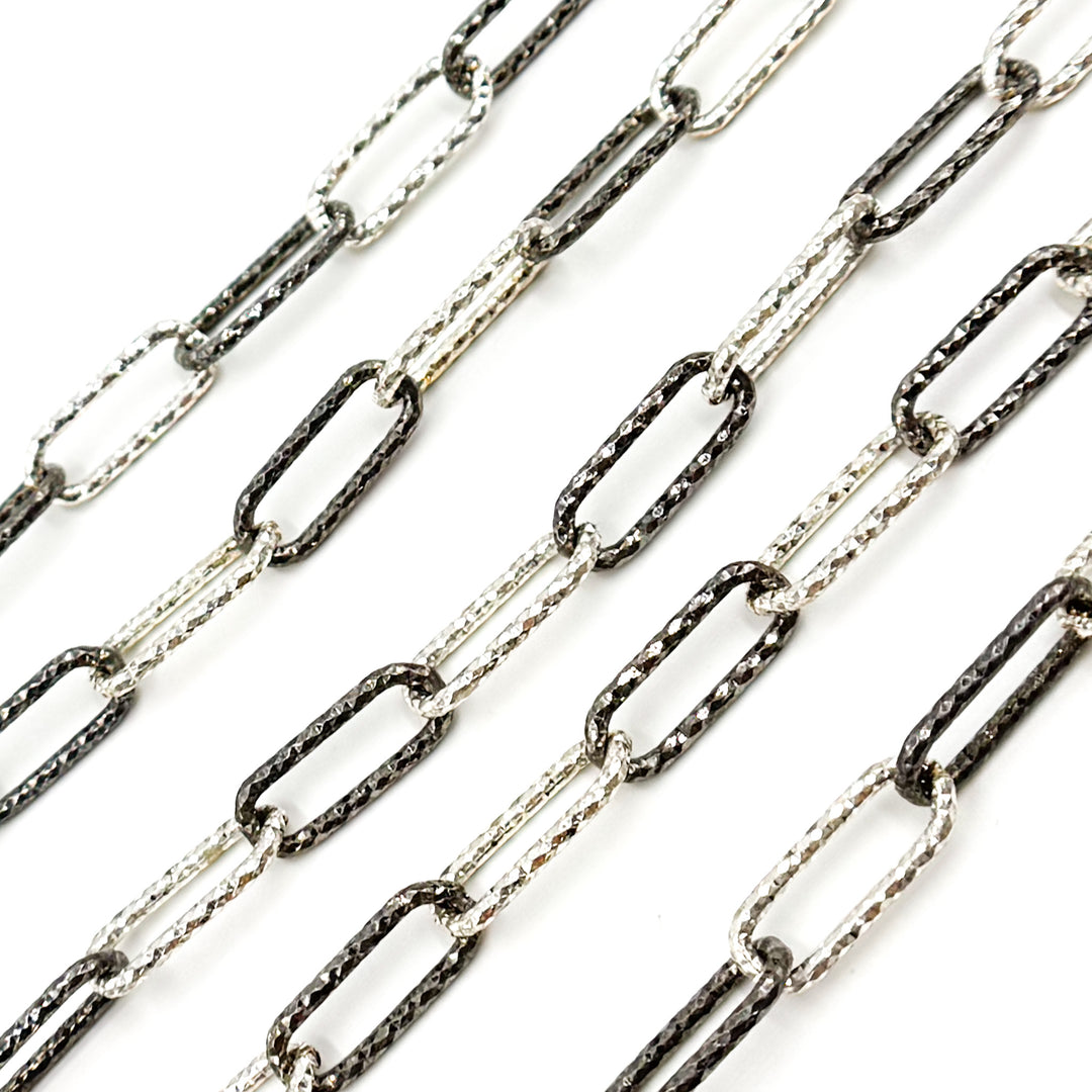 Sterling Silver Diamond Cut Paperclip Chain