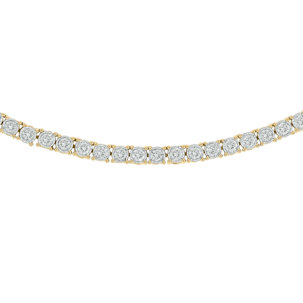 NFP71712. 14K Solid Gold Diamond Tennis Choker Necklace