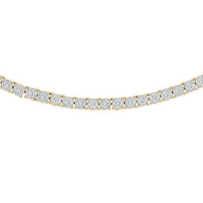 NFP71712. 14K Solid Gold Diamond Tennis Choker Necklace