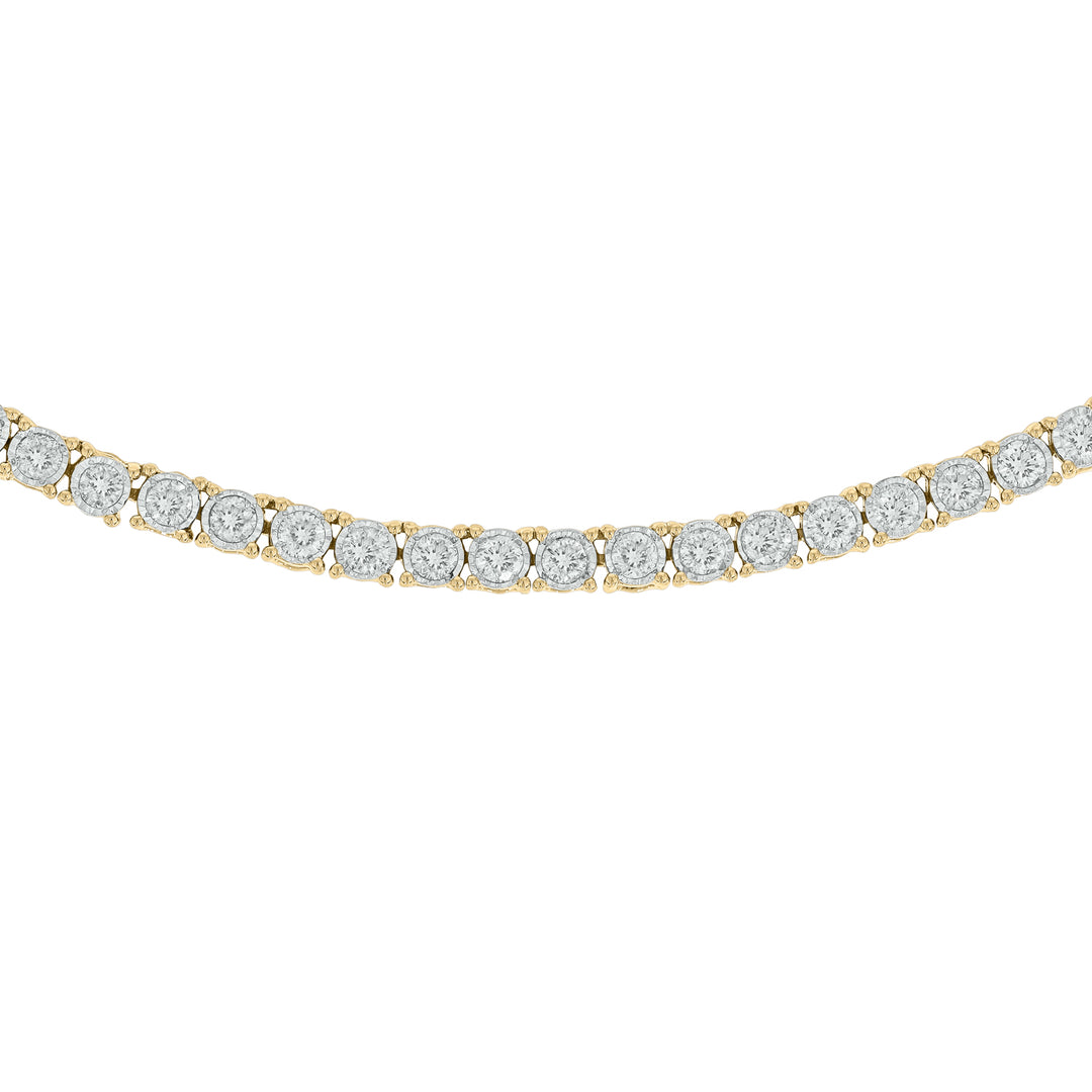 14K Solid Gold Diamond Tennis Choker Necklace. NFP71712