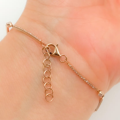 Gold Diamond Fancy Bars Bracelet
