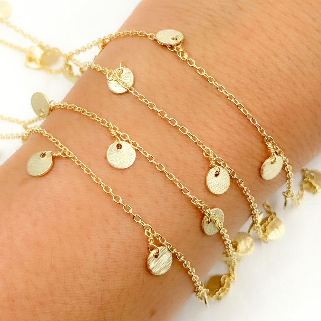 302D. Disc Shape 6mm Dangle Wire Chain