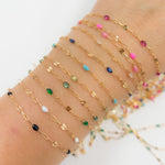Load image into Gallery viewer, V295RSGF. 14K Gold Filled Rose Color Enamel with Paperclip and Diamond Cut Marina Links